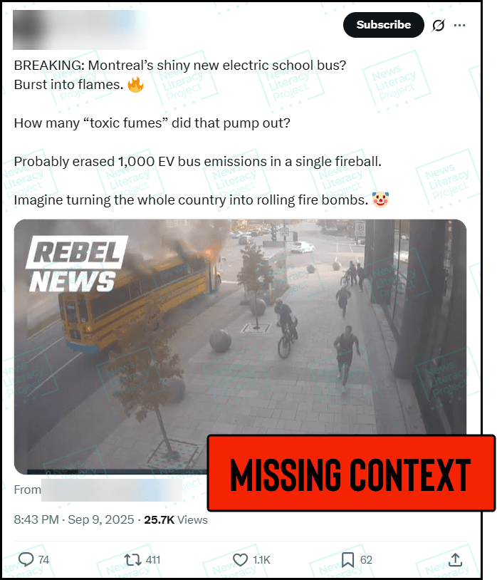 Bus Engine Fireball Posts linked to viral video mislead on electric school bus dangers